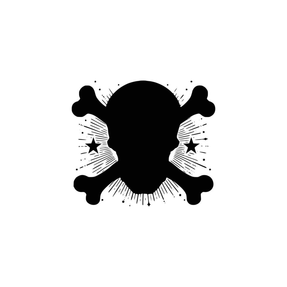 A skull and crossbones logo on a white background vector