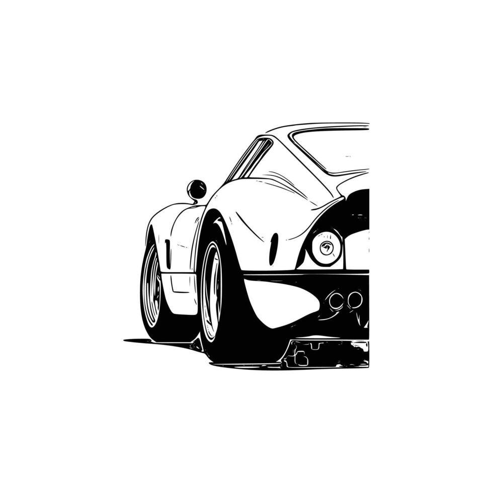 A drawing of a sports car on a white background vector