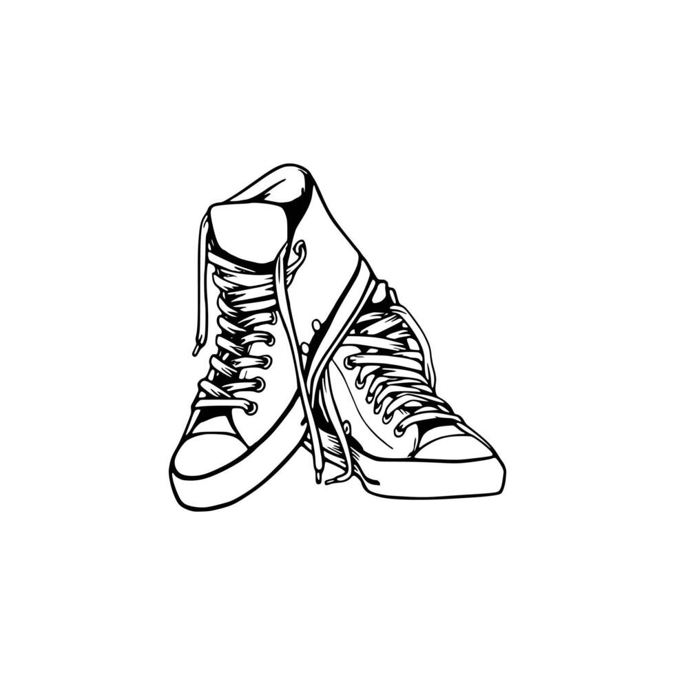 Sneakers with laces on a white background vector