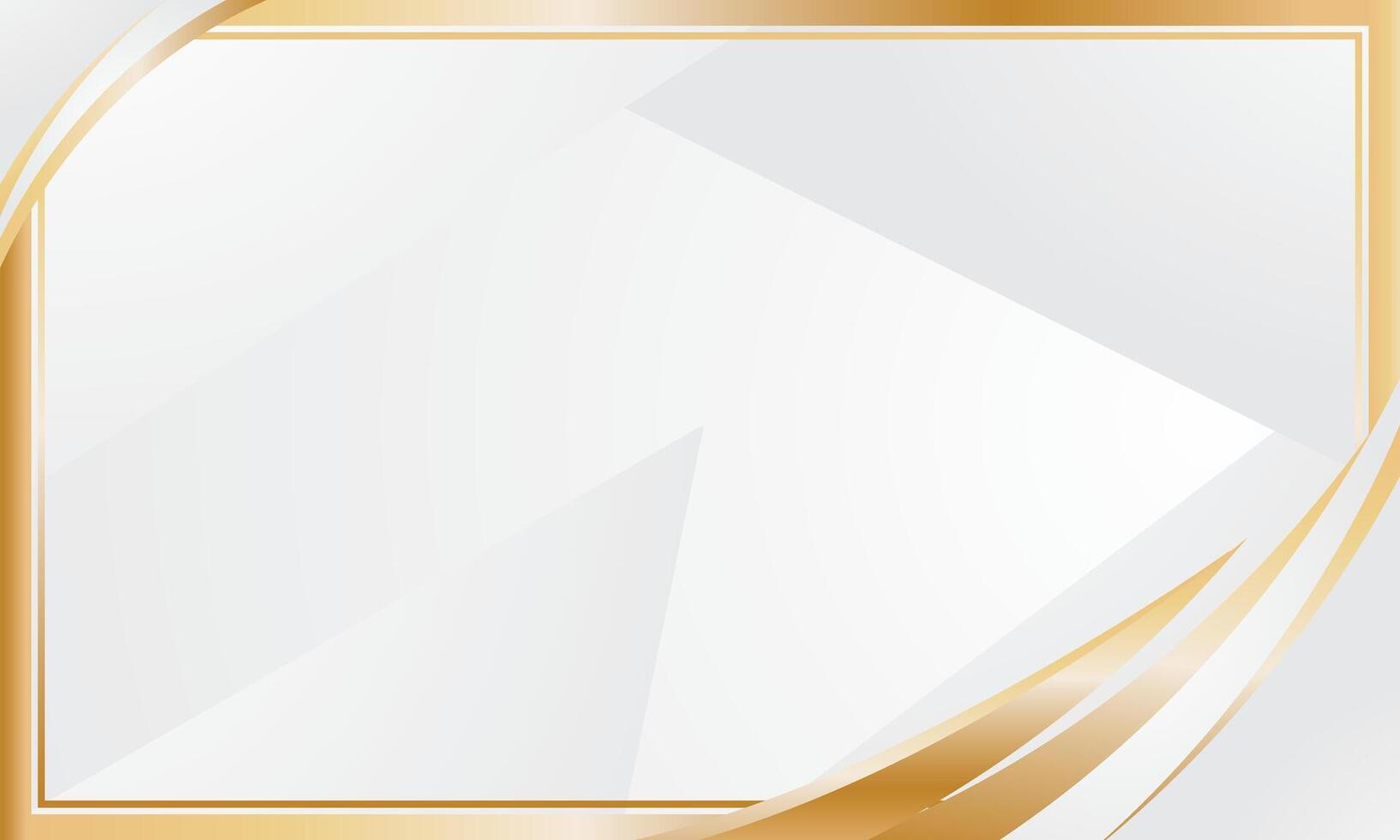 White gold abstract curve corner border for certificate vector