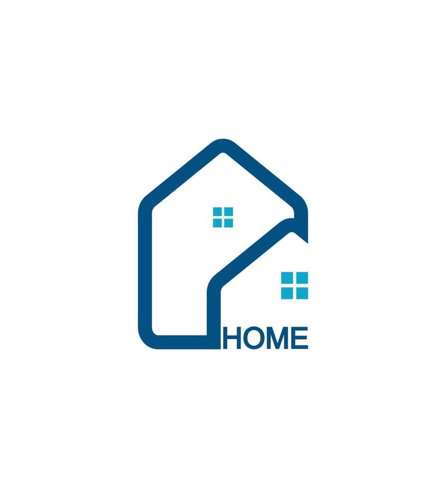 home logo design blue vector