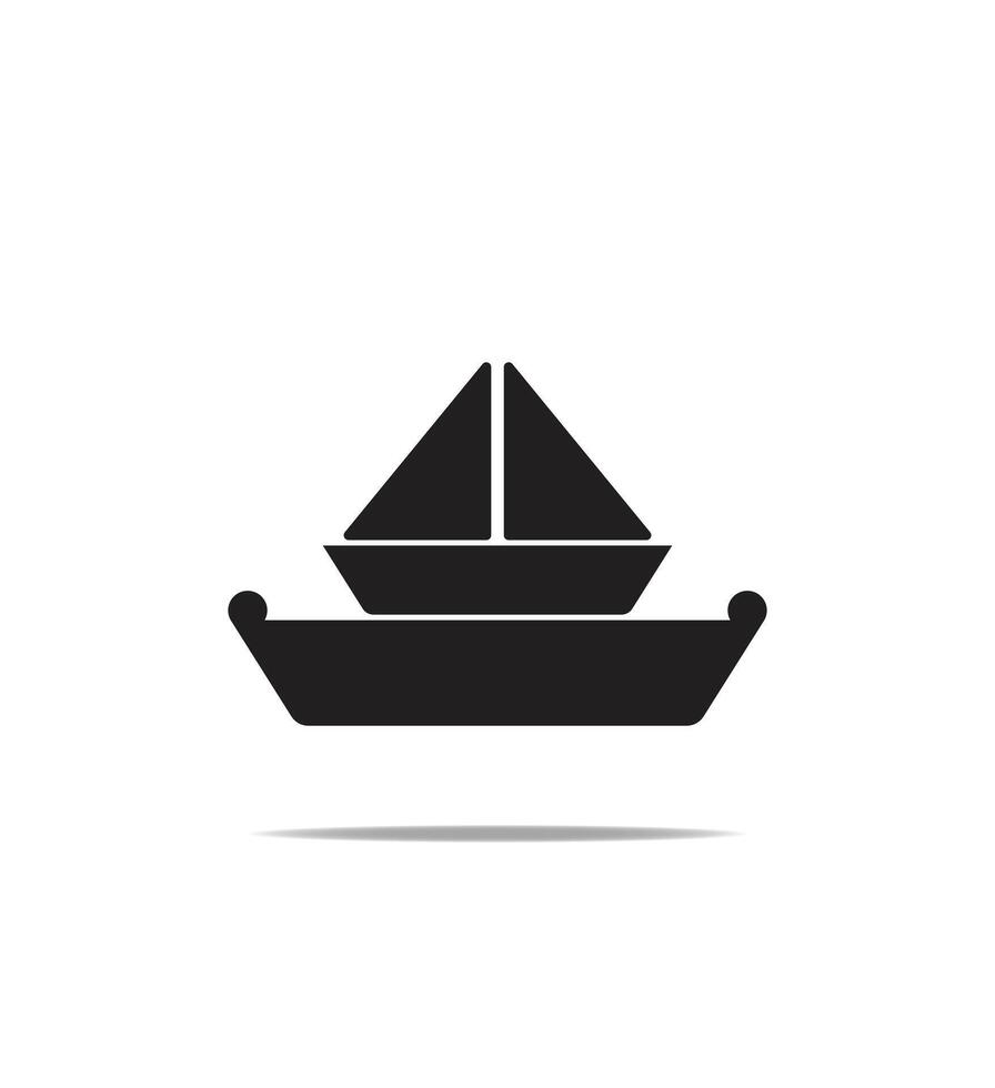 a black and white boat icon on a white background vector