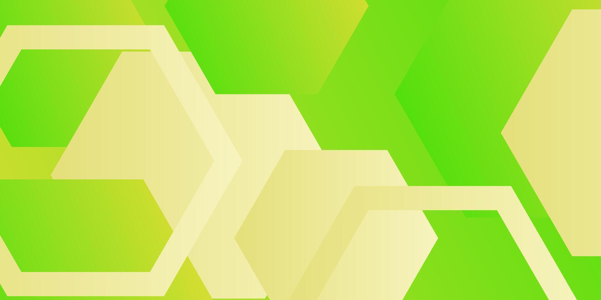 Abstract 3D background with green and light brown gradient colors. Hexagonal pattern overlay shapes. Eps10 vector