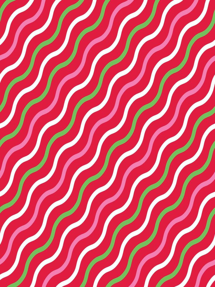 Seamless Wavy Lines On Red Background For Gift Wrap Paper And Fabric Print vector