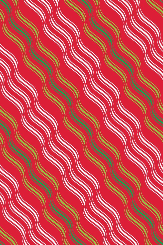 Seamless Red Green White Wave Stripes For Paper Gift Wrap And Fabric Print vector