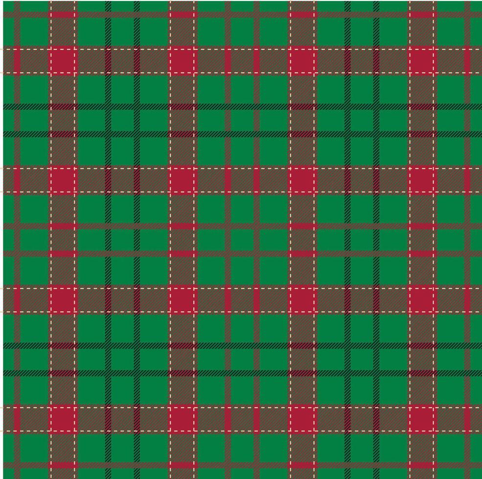 Seamless Red And Green Plaid For Paper Gift Wrap And Fabric Print vector