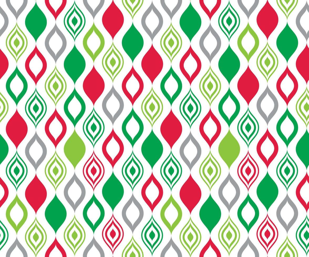 Seamless Red And Green Finial Shapes On White Background vector