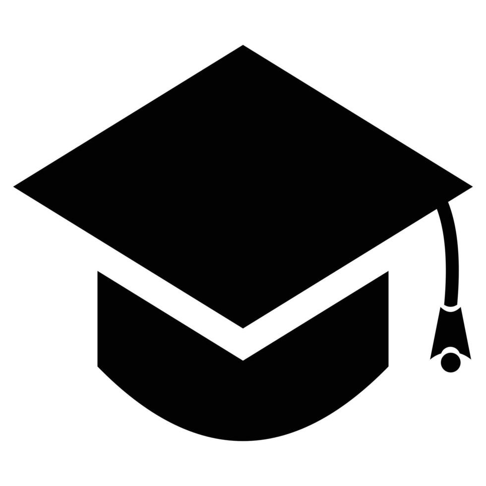 graduation cap and diploma black web icon vector
