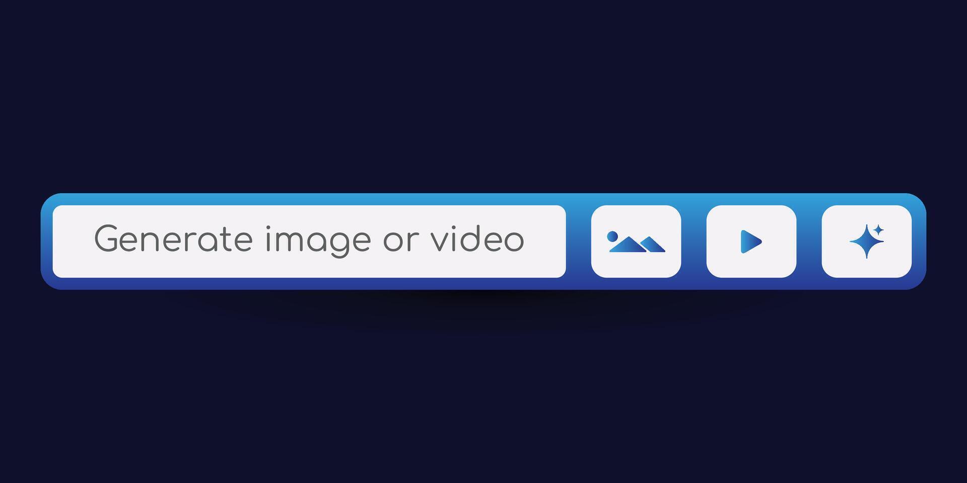 Generate Image or Artificial Intelligence Button Sign vector