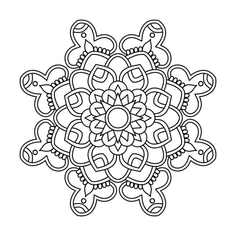 Hypnotic Lotus Spiral Mandala for Coloring Book Page vector