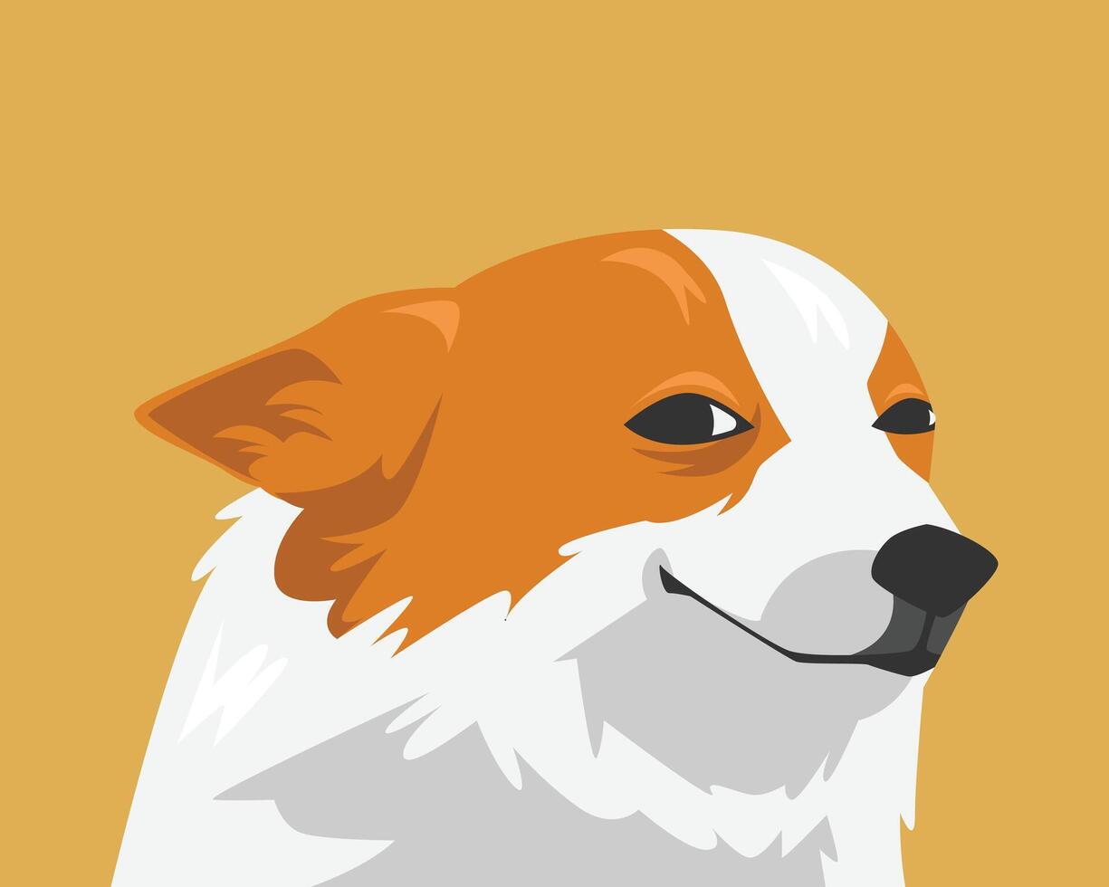 Smiling dog looking forward. Funny and hilarious face. Cartoon flat illustration. vector