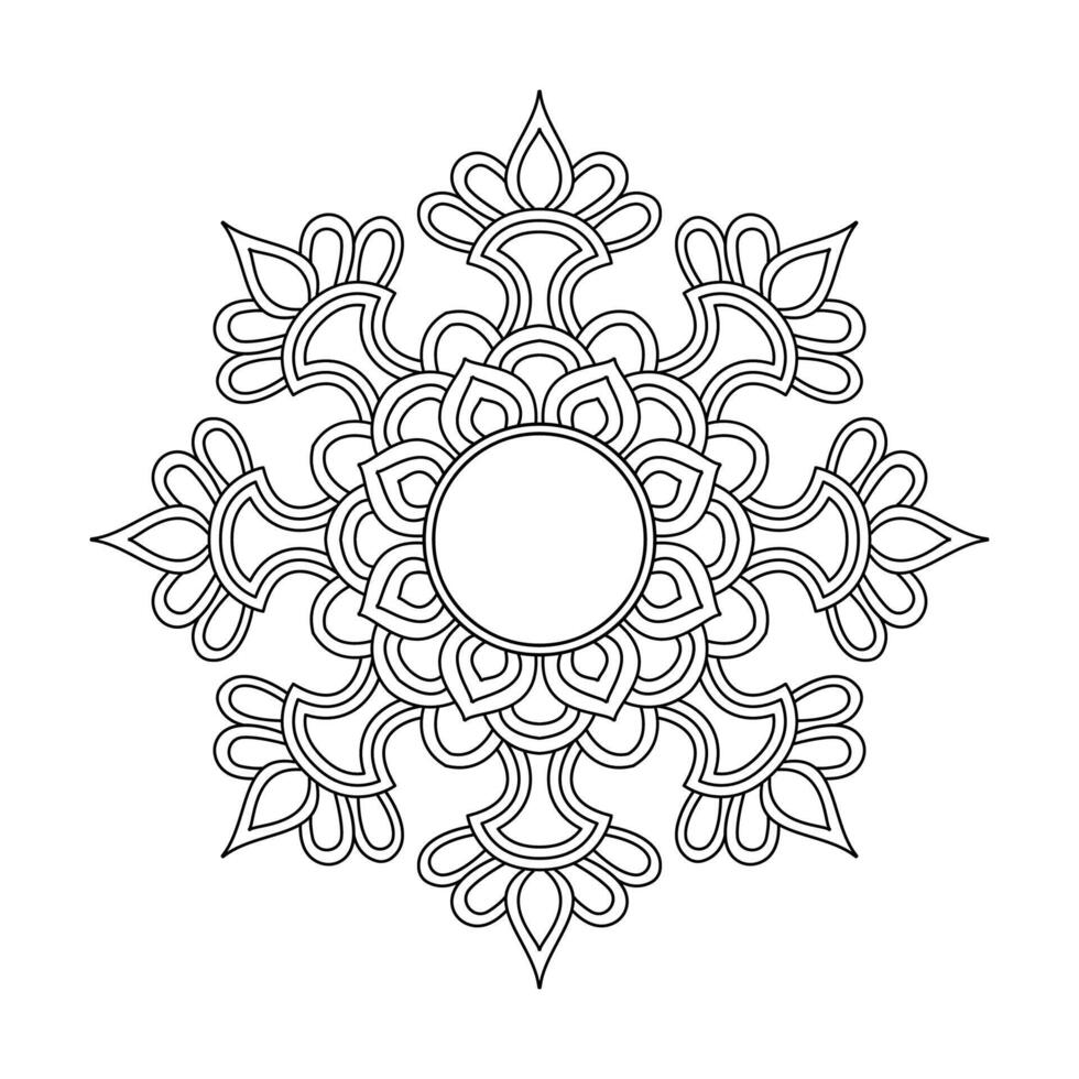 Ornamental Boho Lace Mandala Coloring Book Page vector
