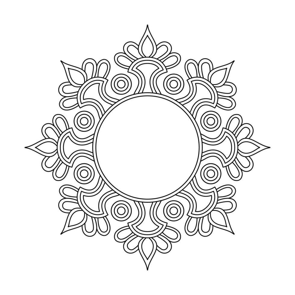Cosmic Tribal Flow Mandala for Coloring Book Page vector