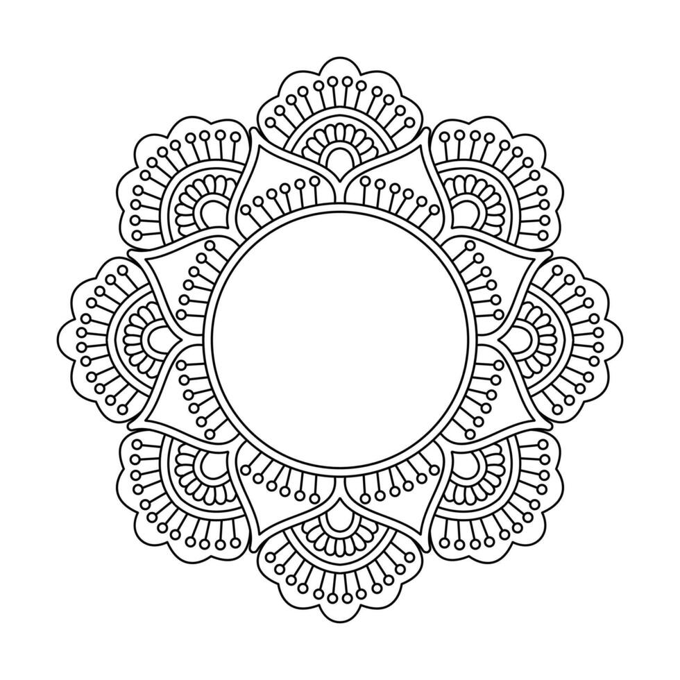 Celestial Labyrinth Swirls Mandala for Coloring Book Page vector