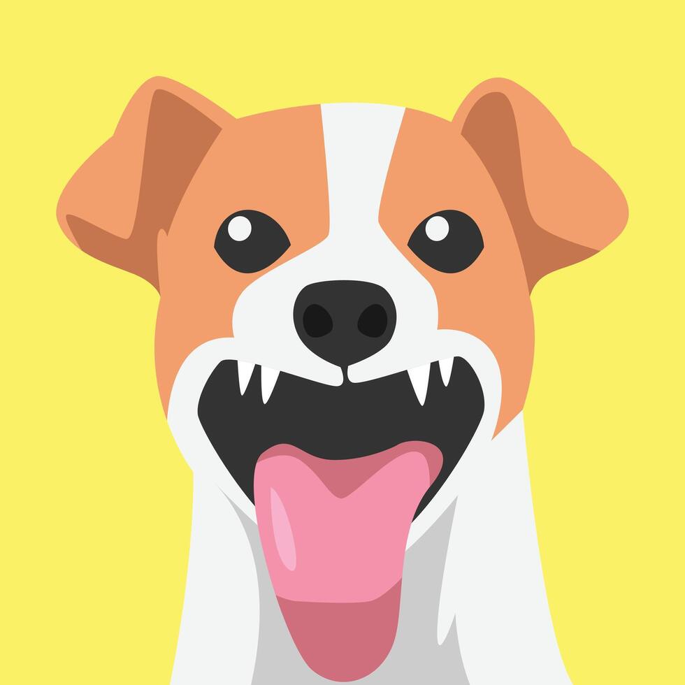 Funny Dog Laughing Hard. Hilarious Pet Expression in Cartoon Illustration. vector
