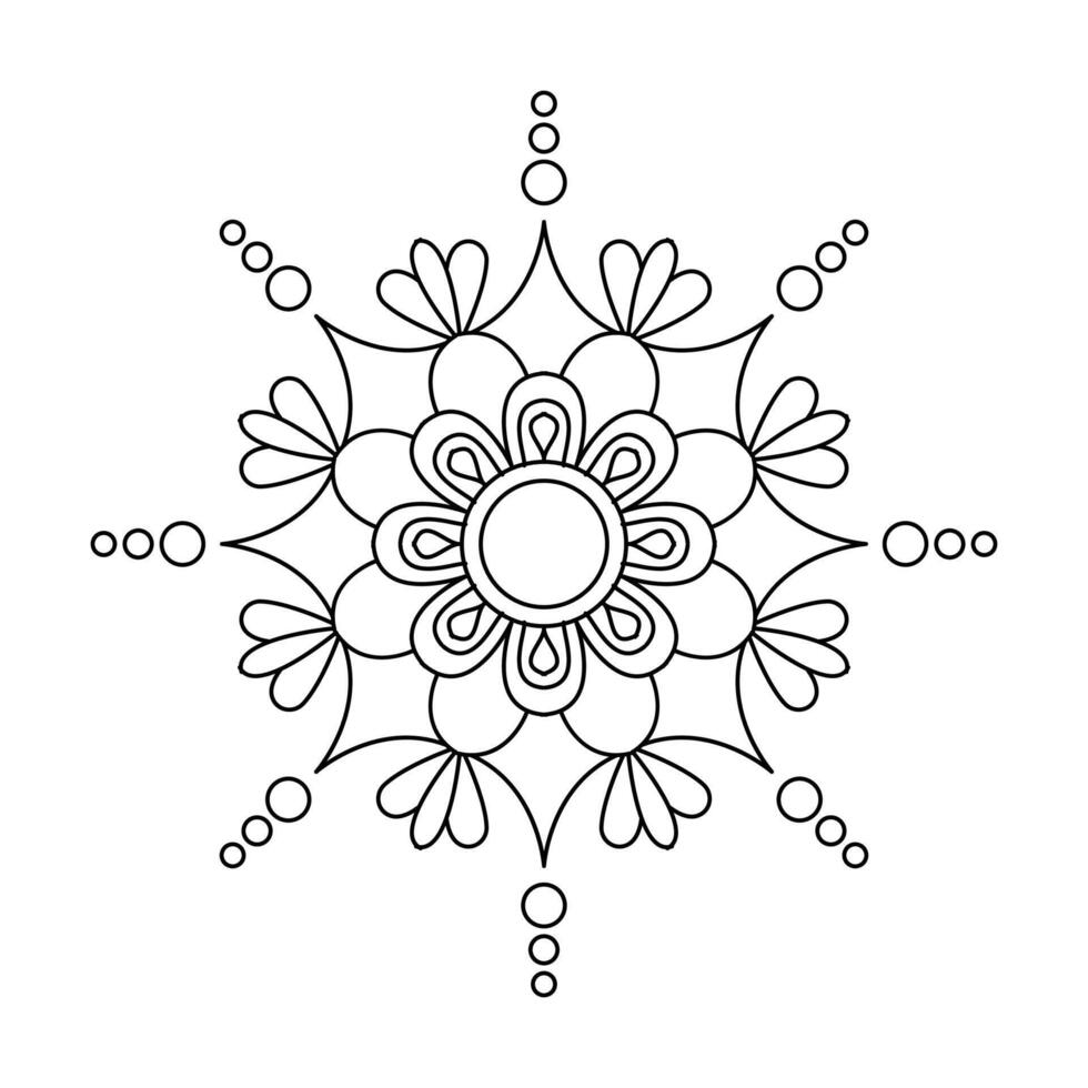 Mesmerizing Bohemian Energy Mandala in Black and White Coloring Book Page vector