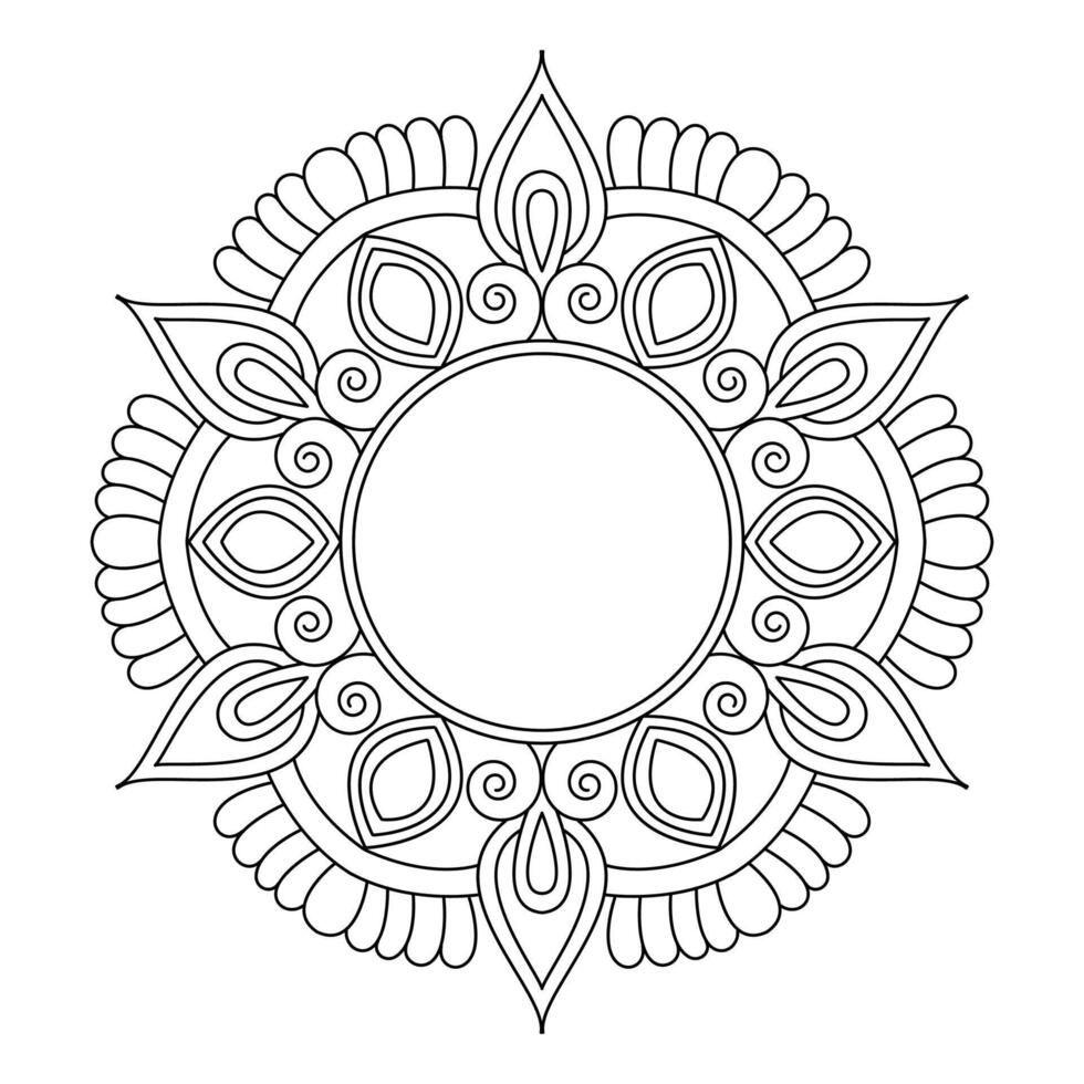 Mystic Celestial Maze Mandala for Coloring Book Page vector