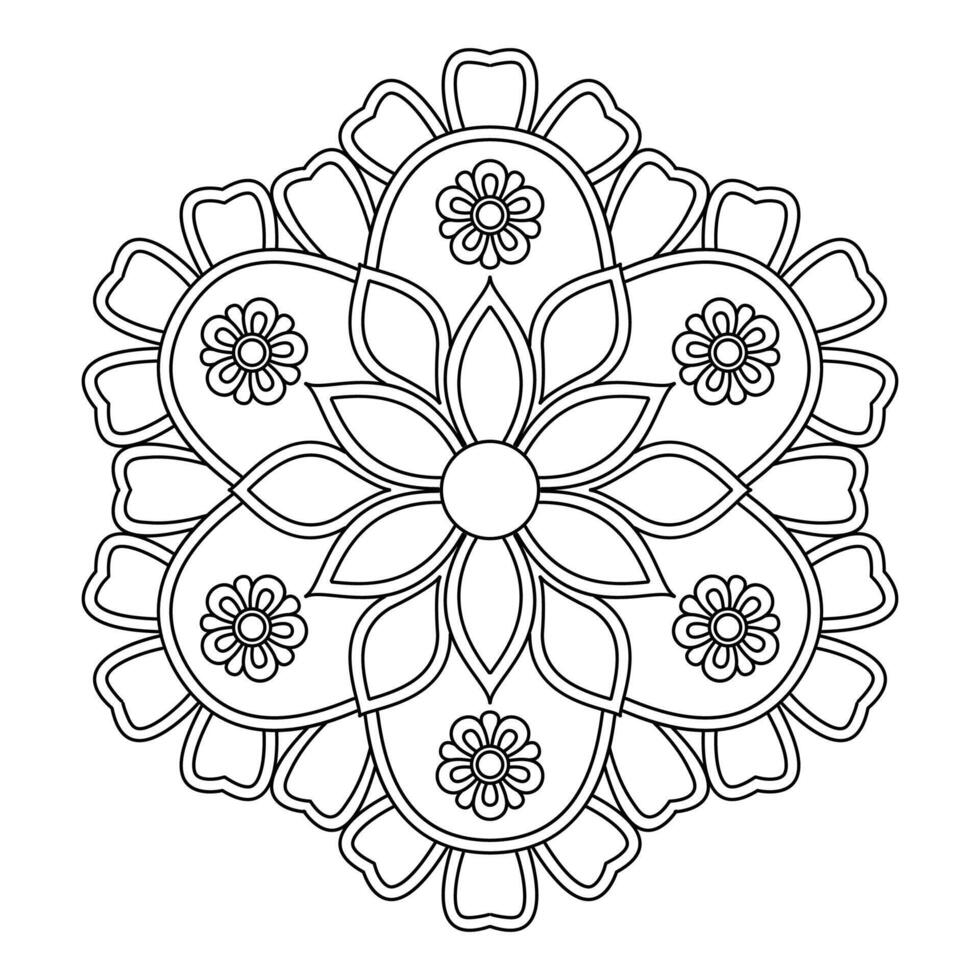 Ornamental Maze Patterns Mandala Coloring Book Page vector