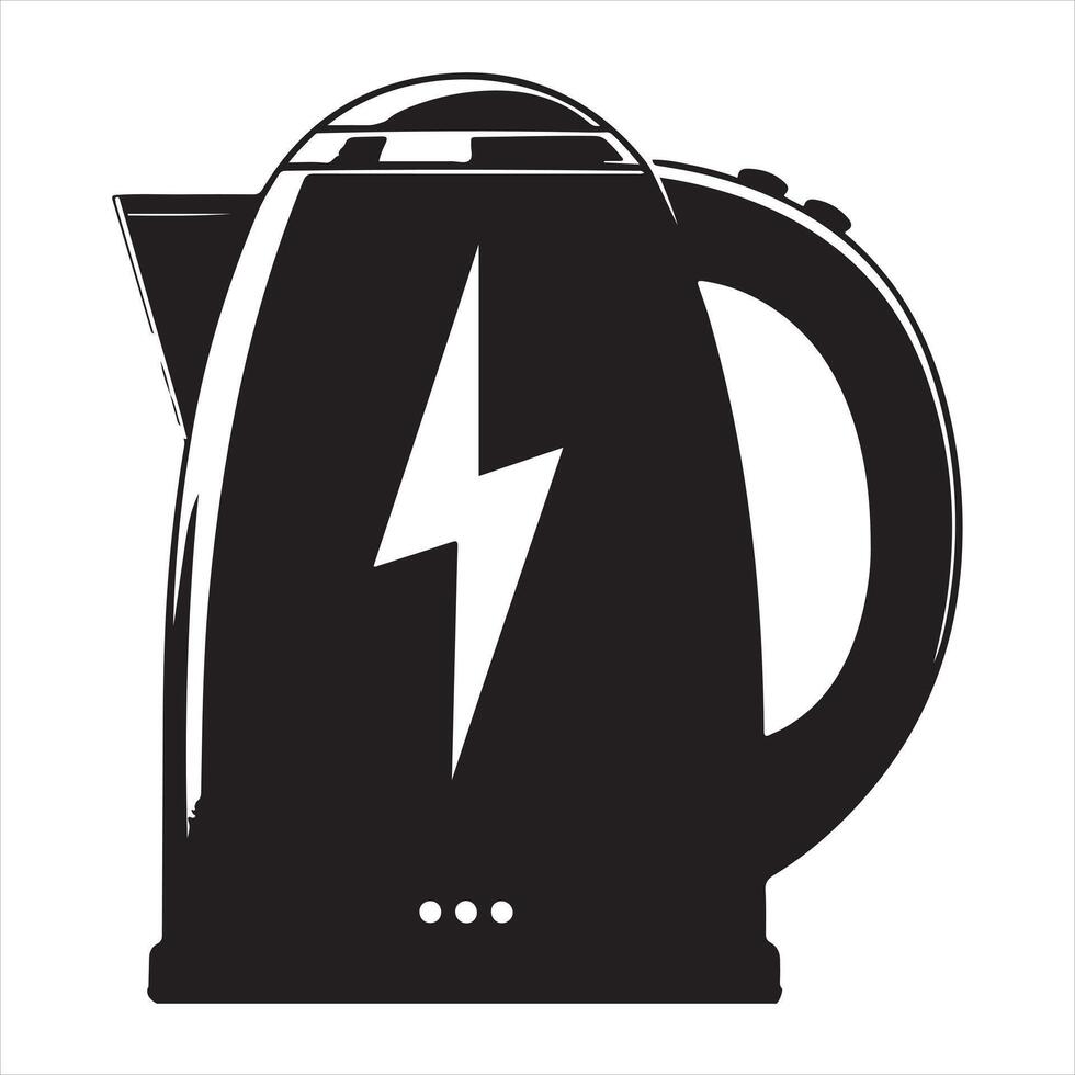 Electric kettle silhouette on white background vector
