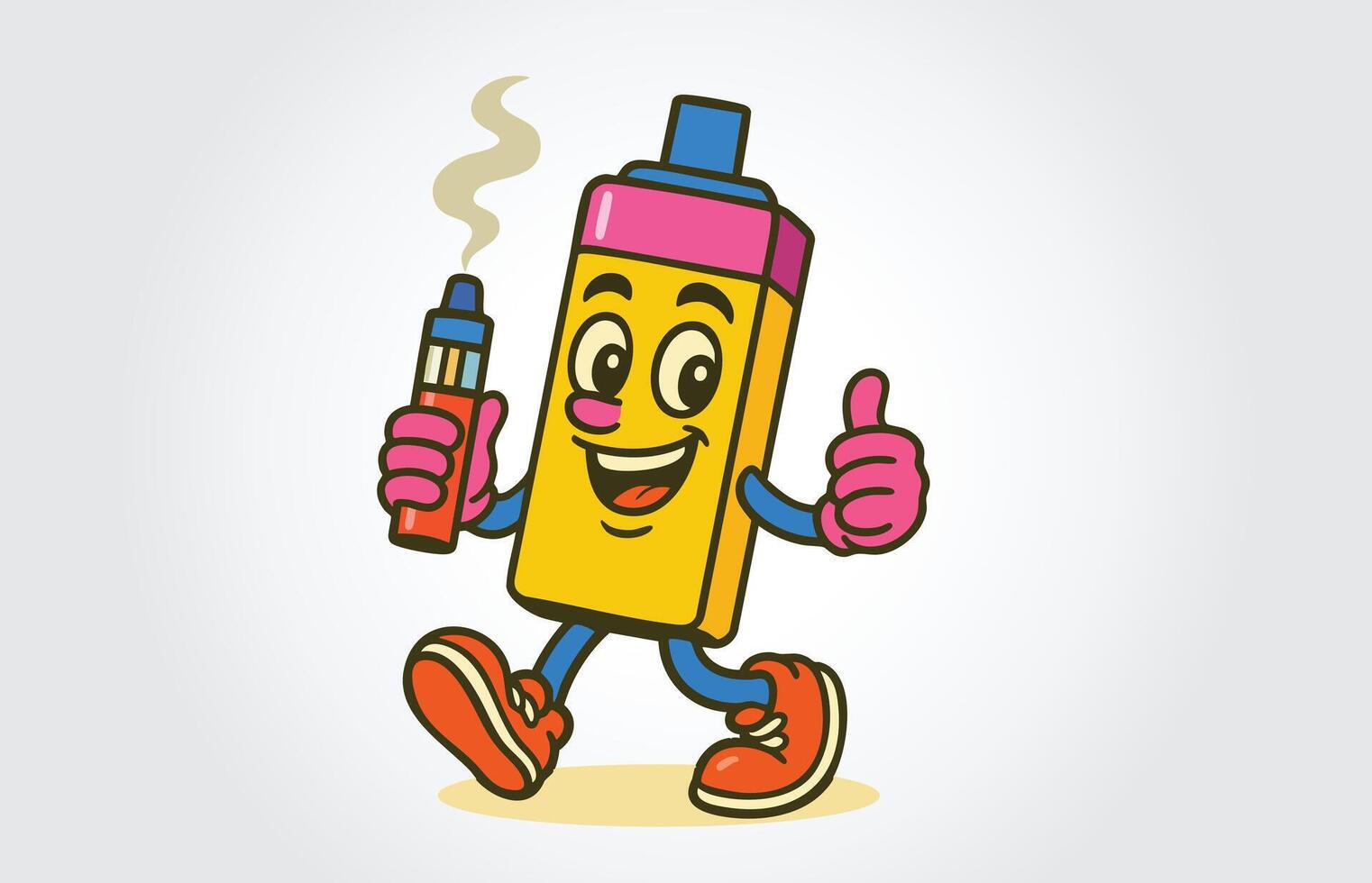 Vape Mascot Cartoon Character Template vector