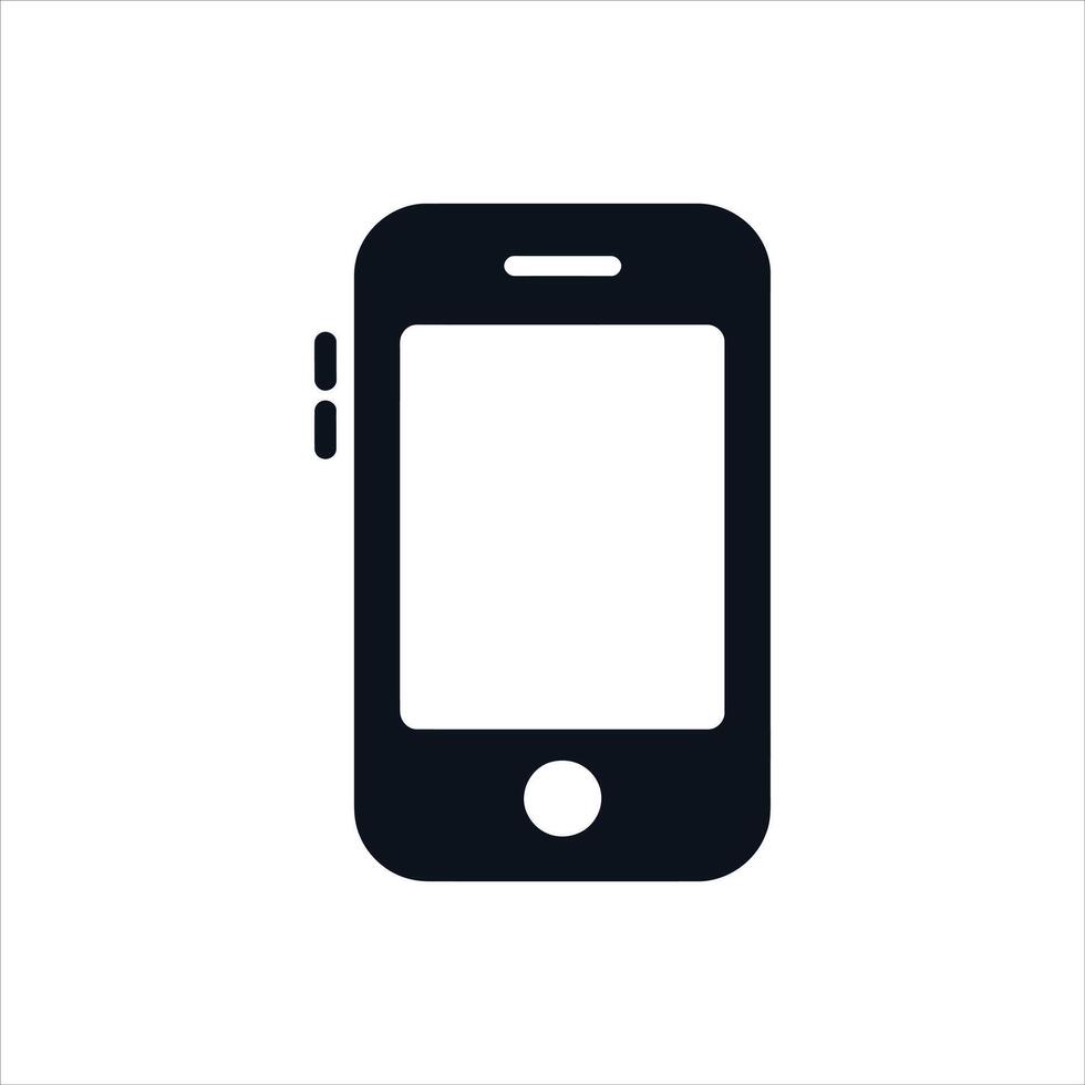 Smartphone Silhouette Icon Minimal Mobile Device Design vector