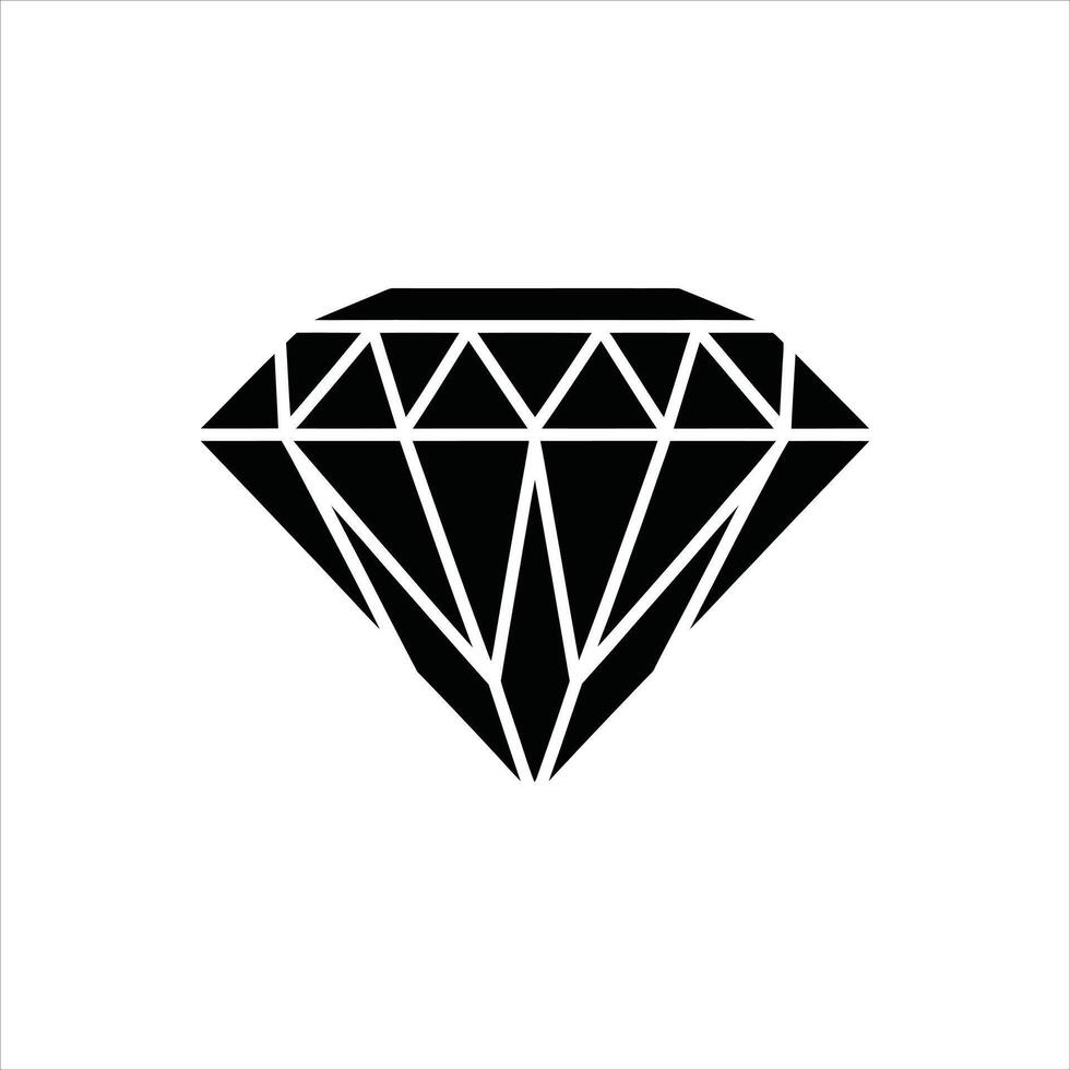 Minimal Diamond Shape Icon Isolated Silhouette Design vector
