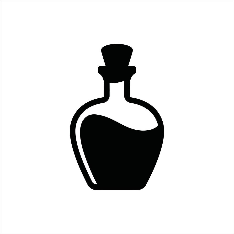 Silhouette of Bottle Simple Black Beverage Icon vector