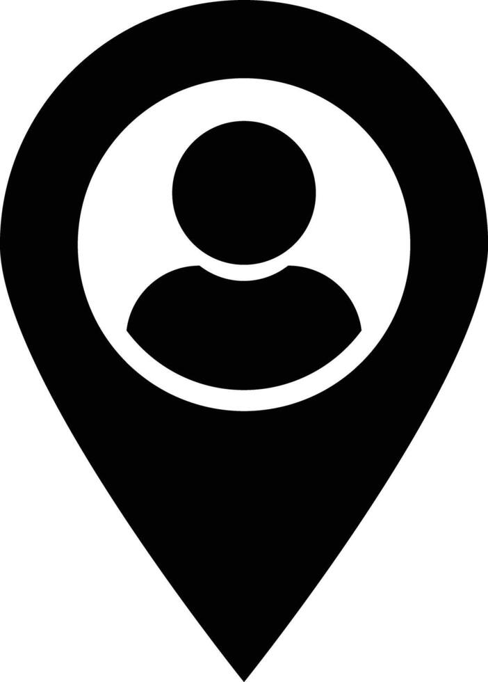 Map marker with person icon. pin with a person icon. Map marker with a Silhouette of a person, illustration vector