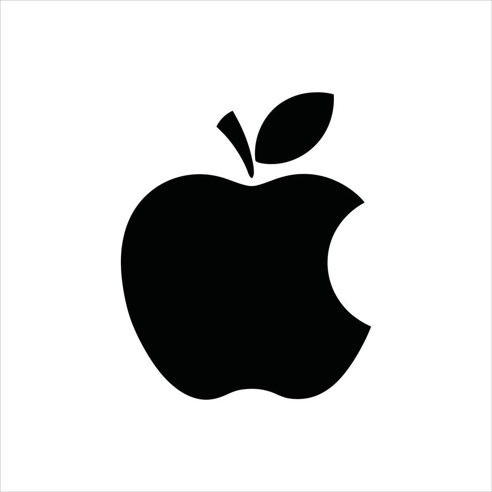 Silhouette of Apple Isolated Black Fruit vector