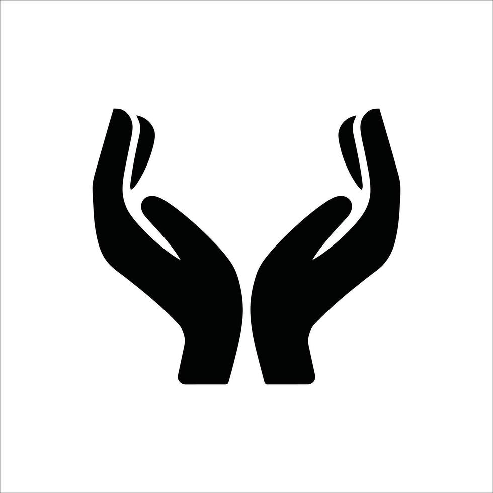 Caring Hands Silhouette Symbol of Support and Protection vector