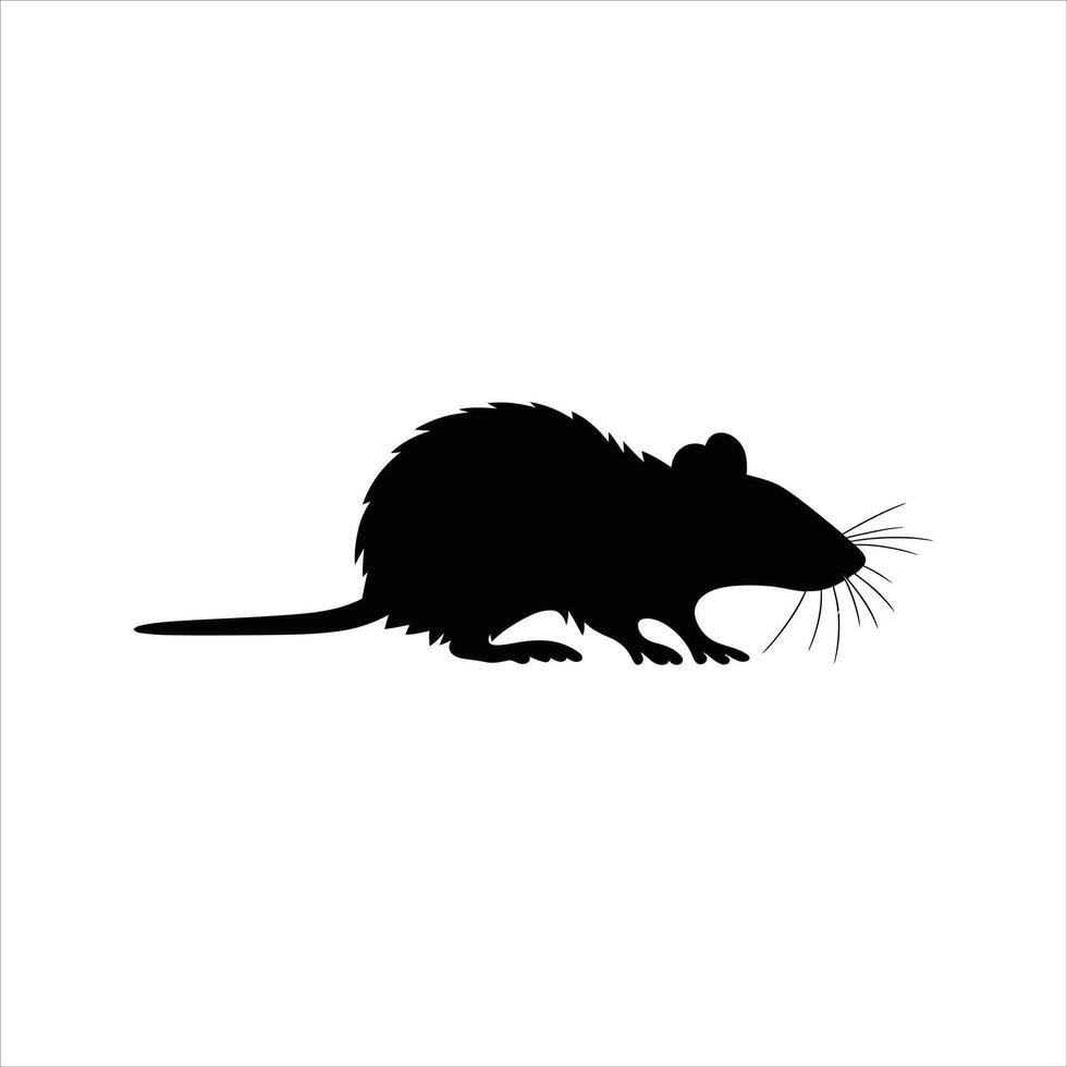 Rat Silhouette Side View Rodent Illustration vector