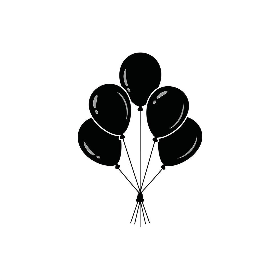 Balloon Cluster Silhouette for Celebration Themes vector