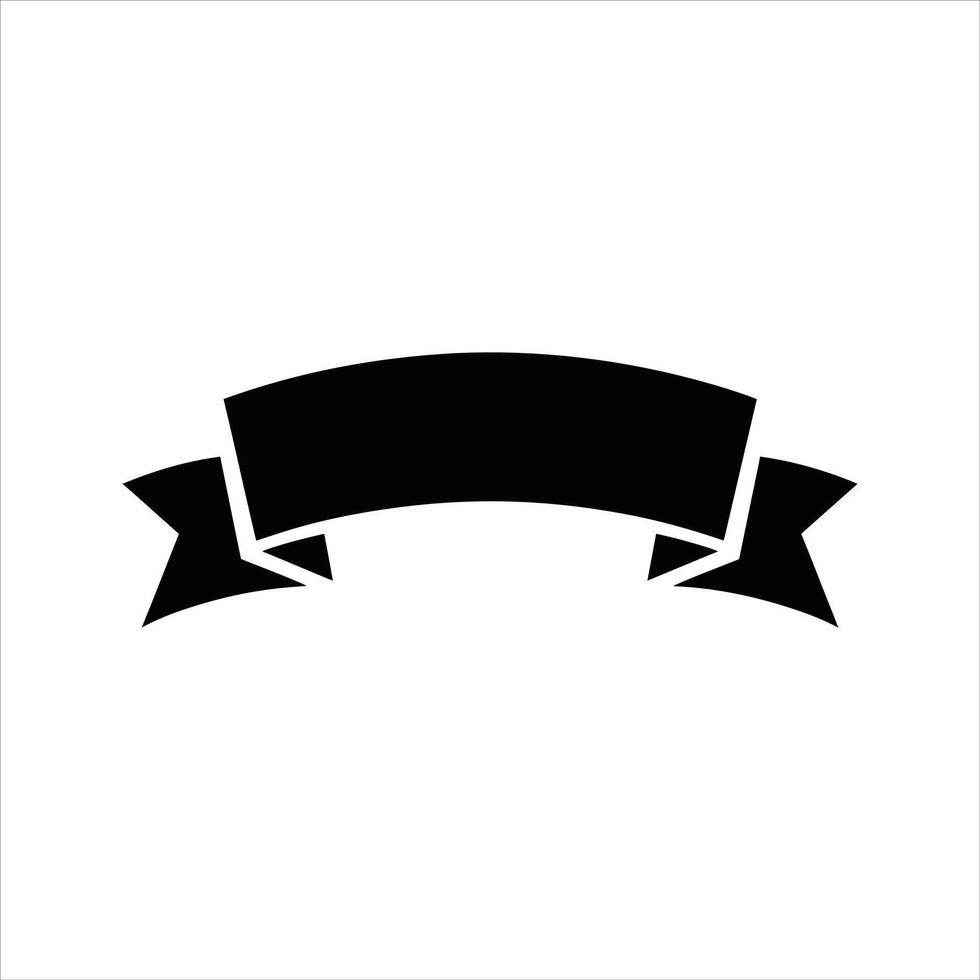 Retro Black Ribbon Scroll Frame Icon vector