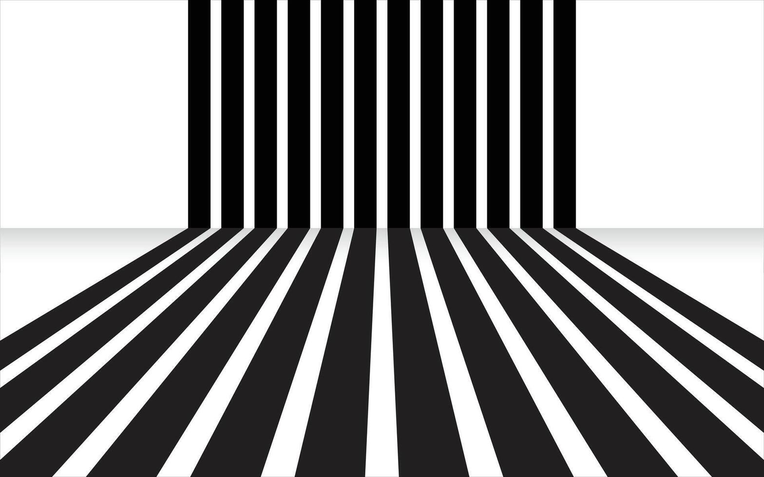 Black and White Stripes. Black retro stripes in a perspective. vector
