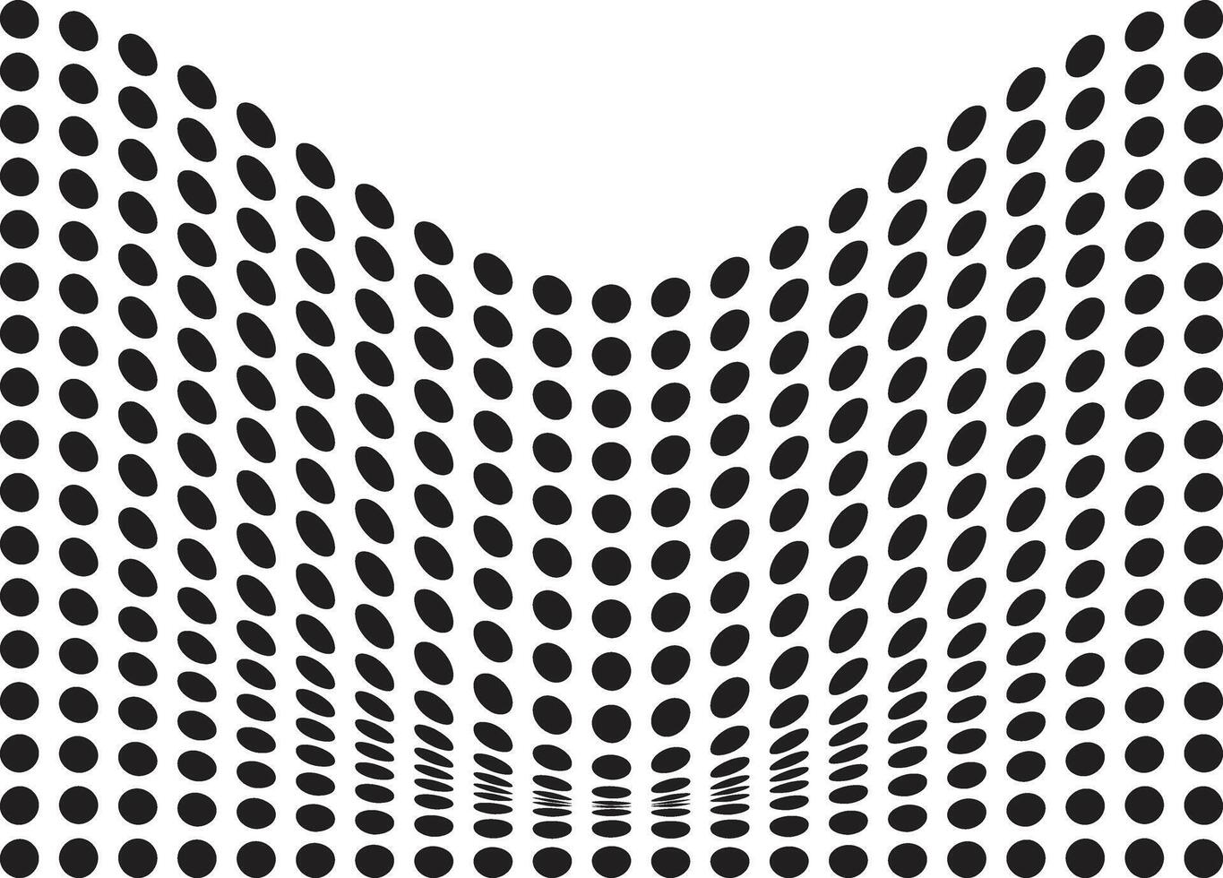 Curved distorted Grid of Dots An Optical Illusion vector