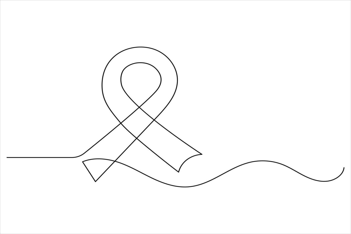 Minimalist ribbon illustration in clean one line art vector
