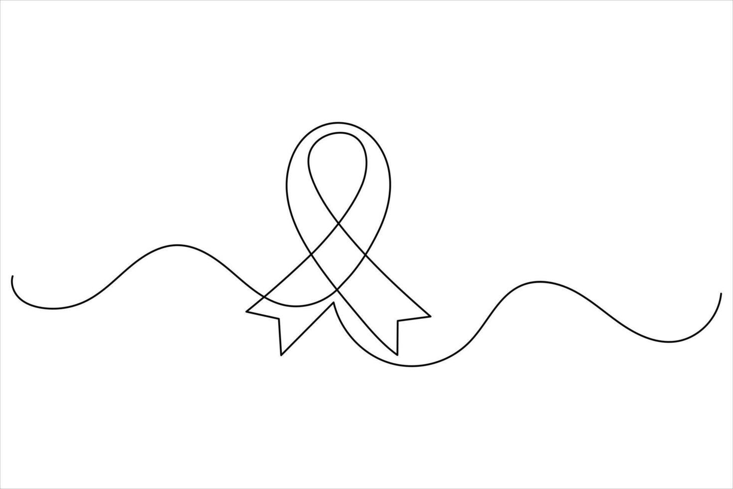 Simple minimalist ribbon in one continuous line design vector