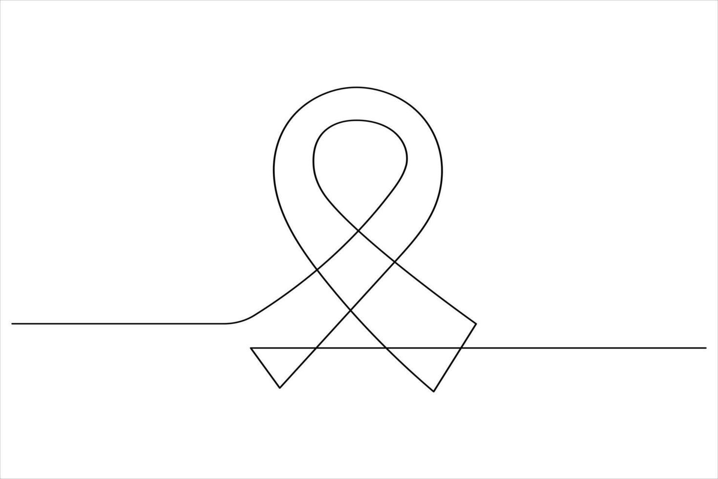 Continuous ribbon drawn in a clean outline one line style vector