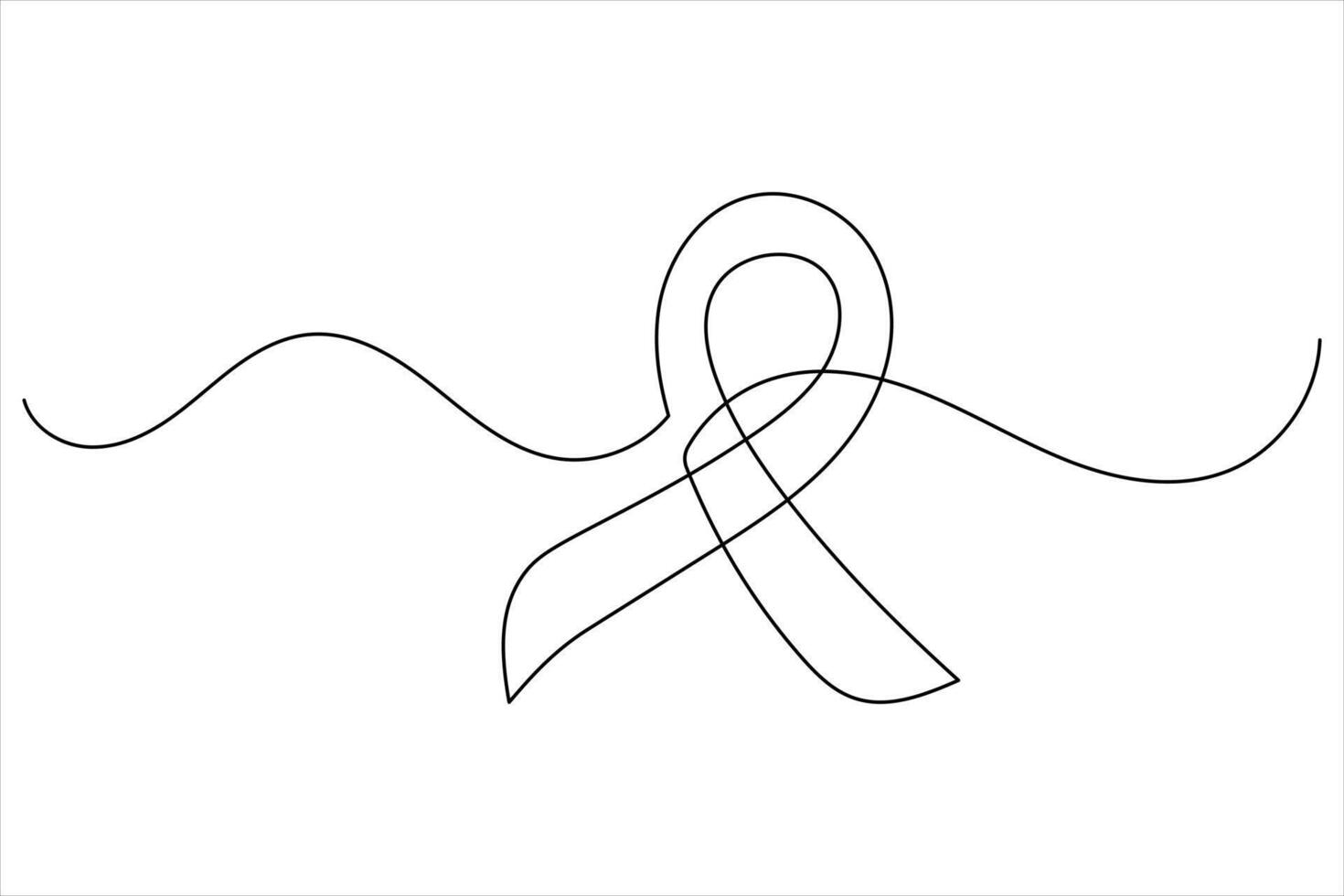 Ribbon one line drawing with clean minimalistic art style vector