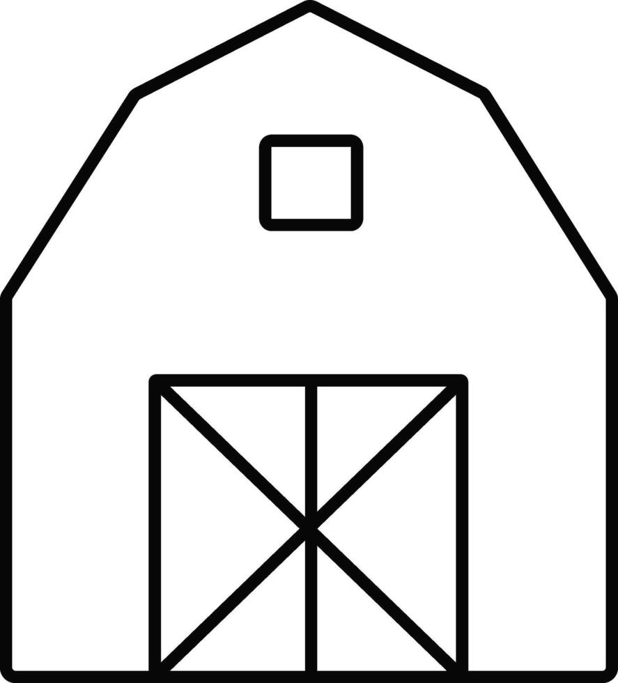 Minimalist Barn Outline with Double Doors and Window vector