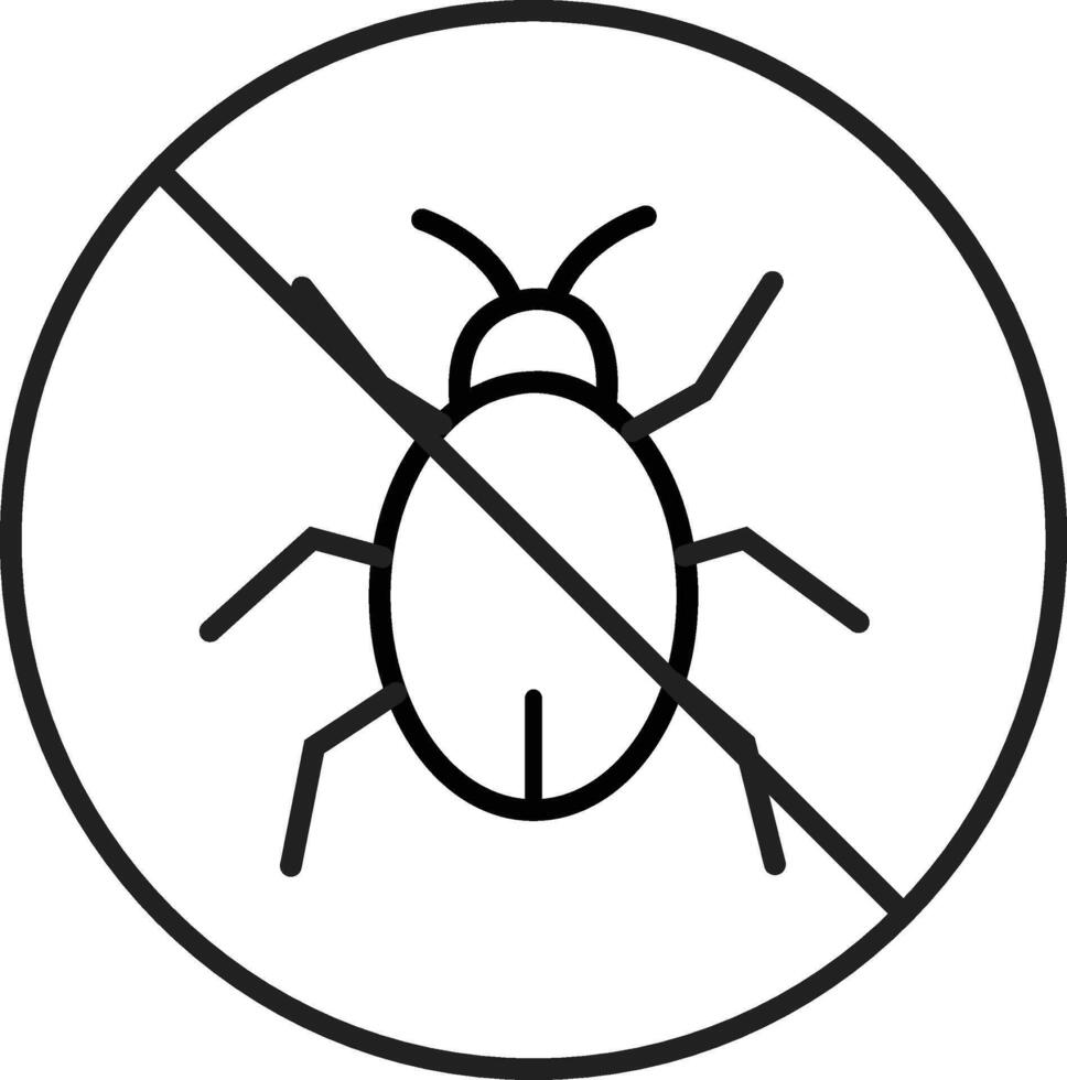 No Bugs Allowed Lineart Icon vector