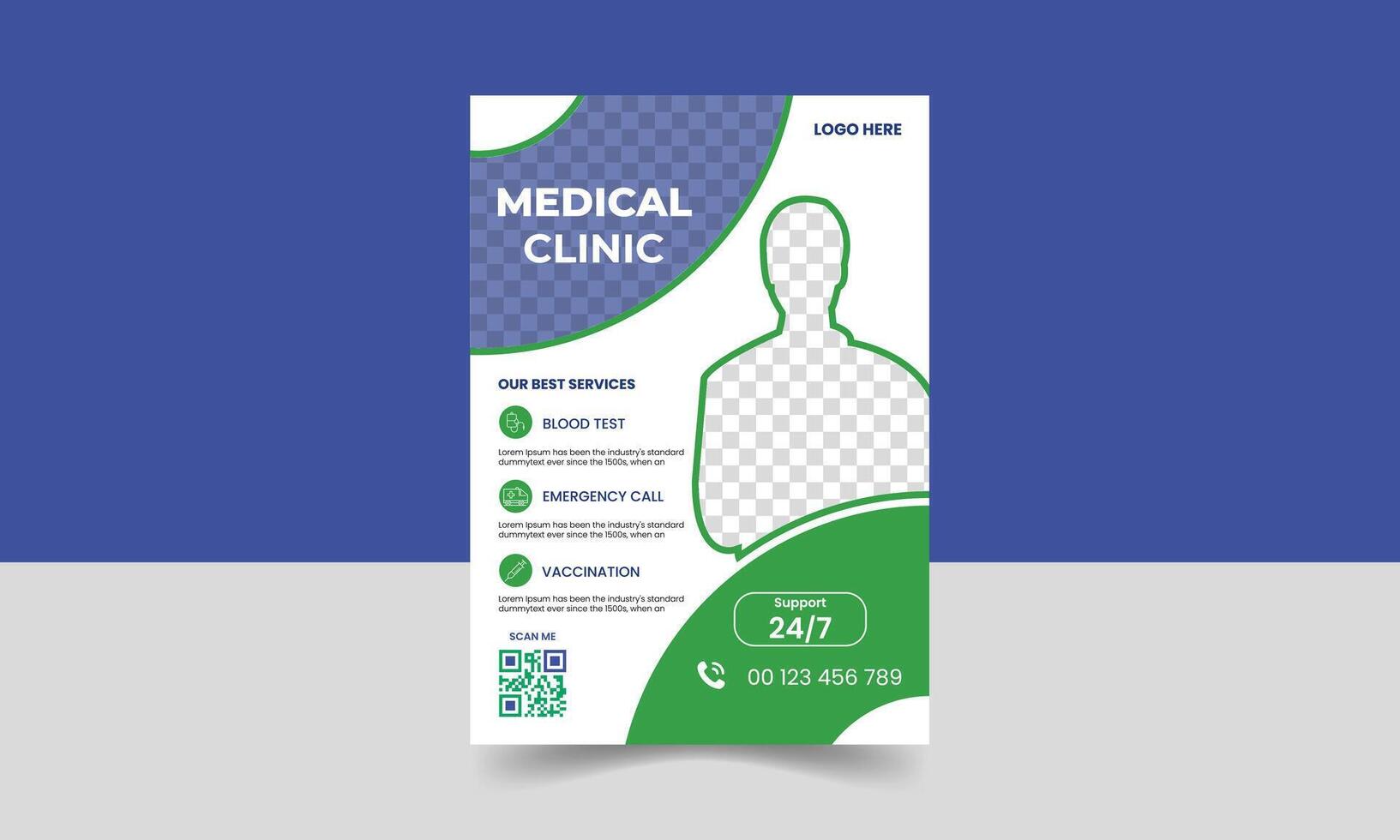 Healthcare Hospital Services Flyer Design vector