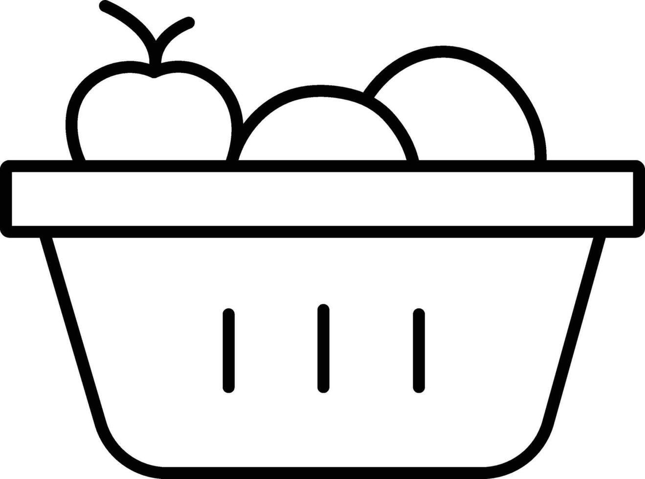 Fruit Basket Line Drawing Icon vector