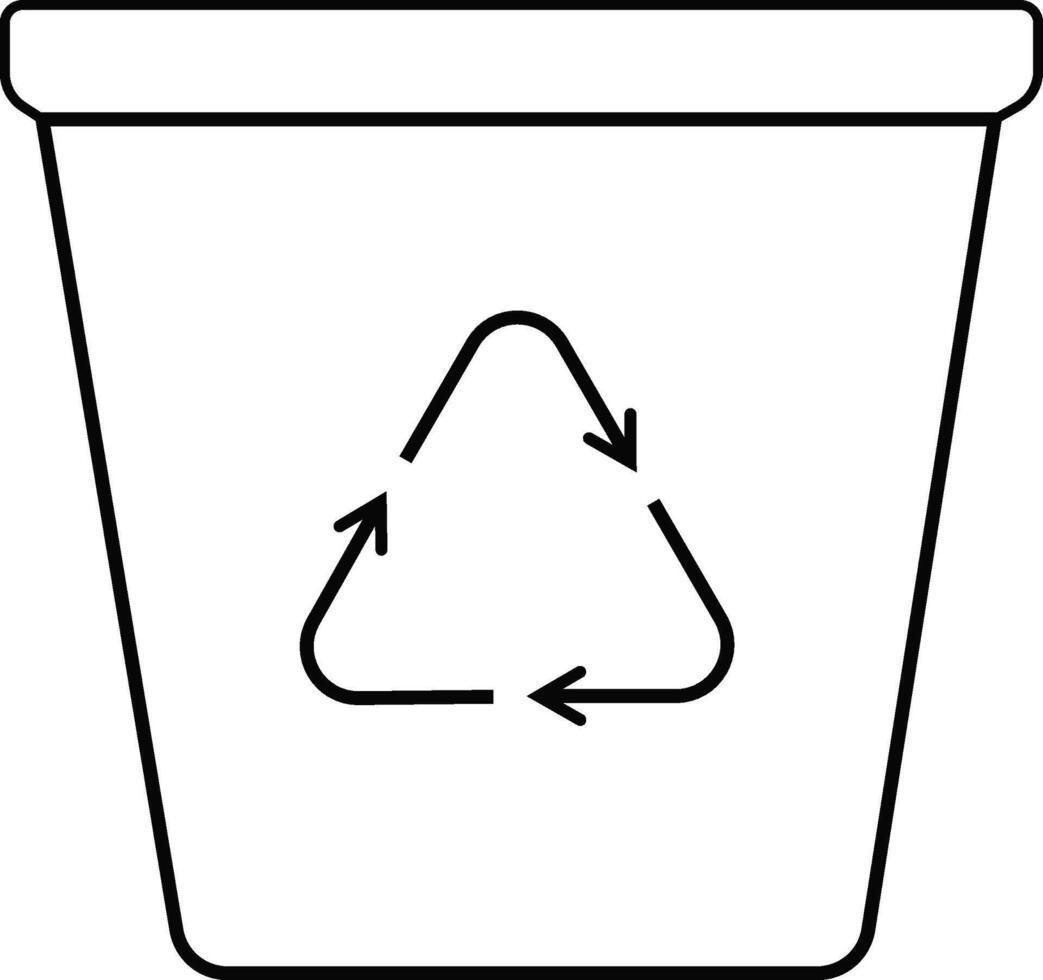 Recycling Bin Icon with Triangle Arrows vector