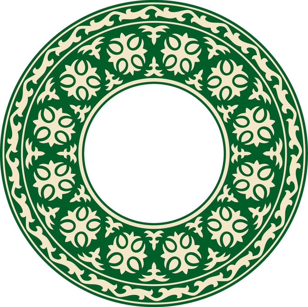 round green with black national persian ornament. Circle, frame, border ethnic pattern Iranian civilization. vector