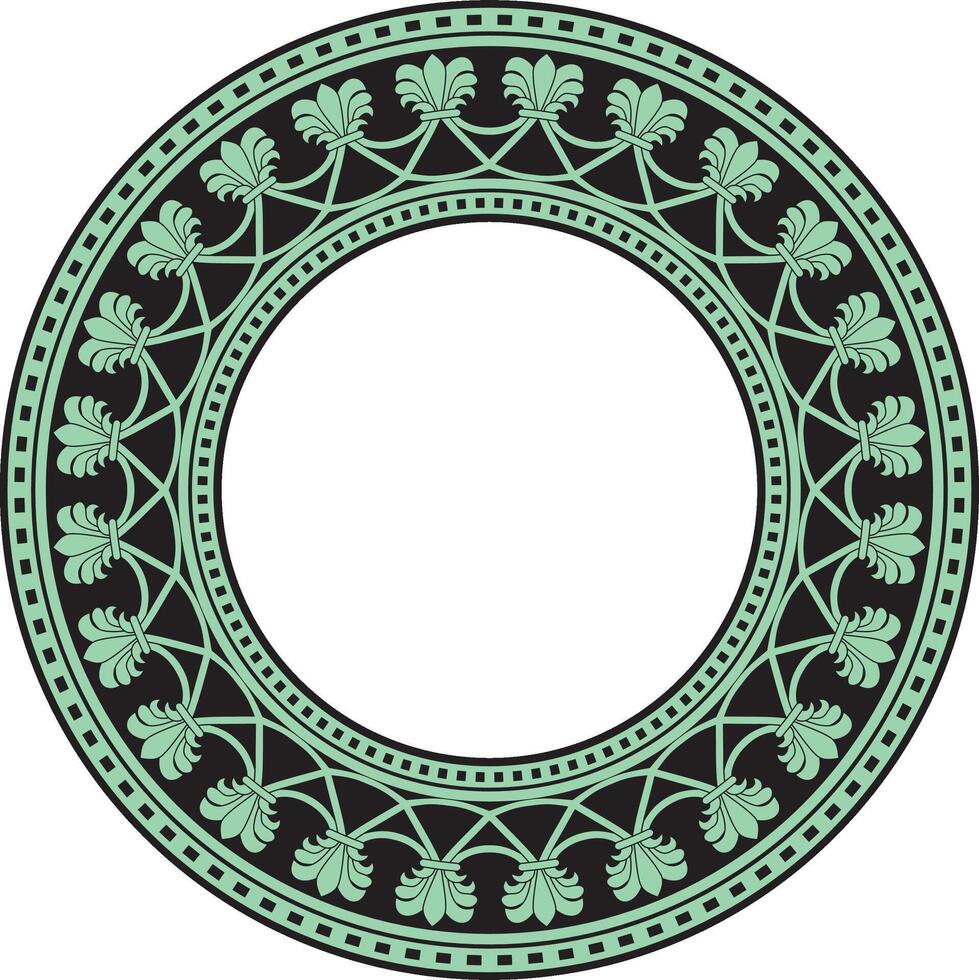 round green and black national persian ornament. Circle, frame, border ethnic pattern Iranian civilization. vector