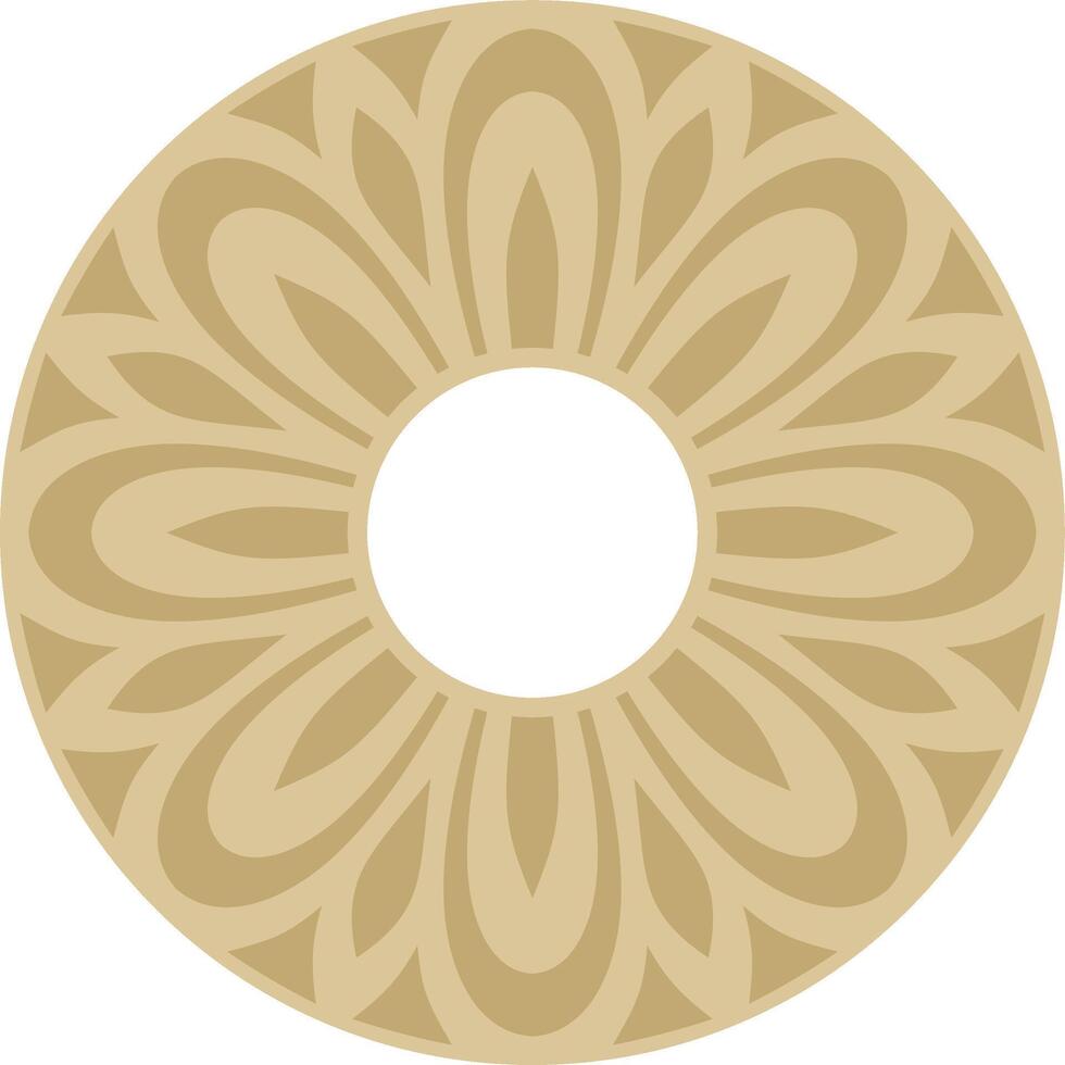 Classic Greek golden round ornament. pattern, circle of ancient Hellenes. Europe border - ring vector