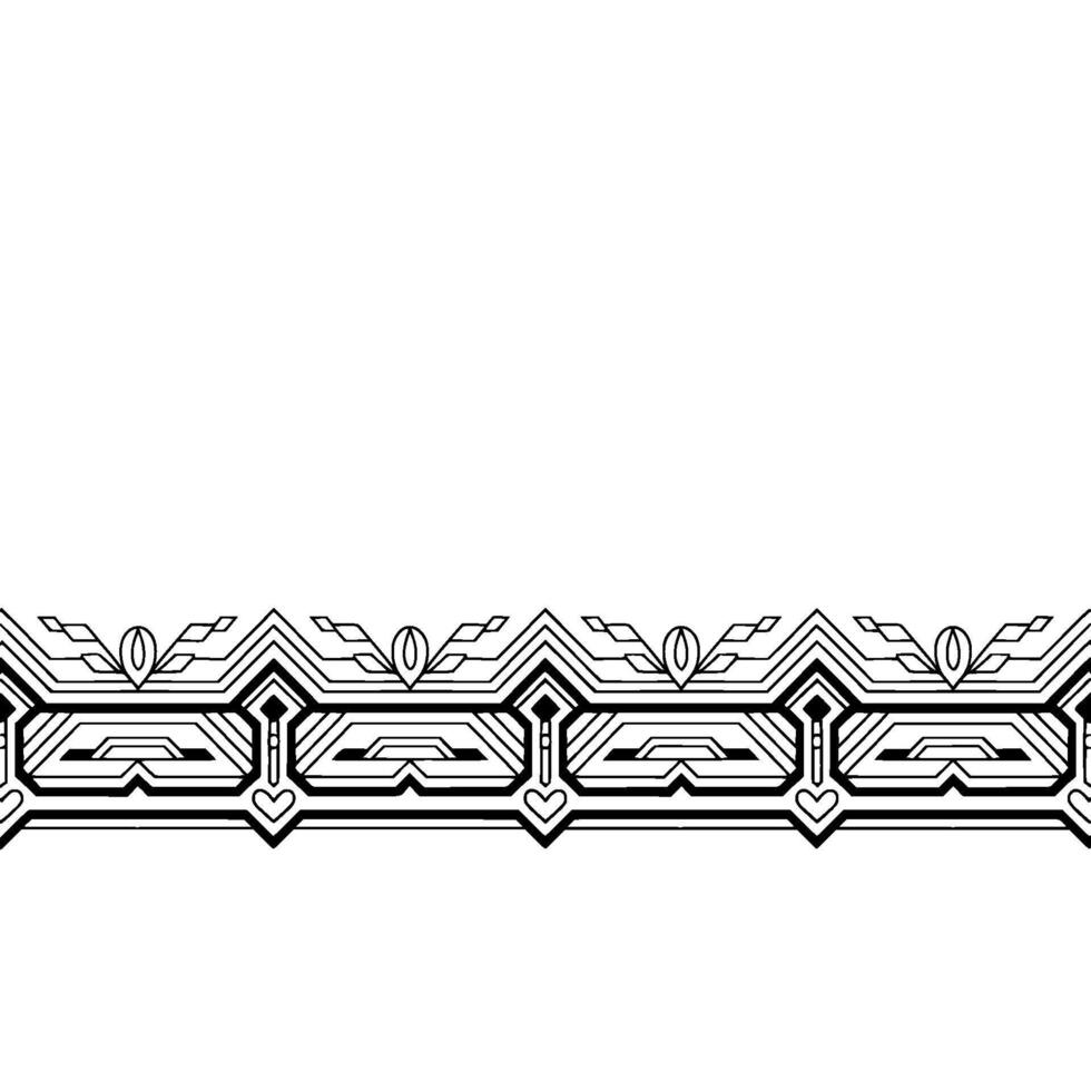 Art Deco Border , Black White Geometric Pattern vector