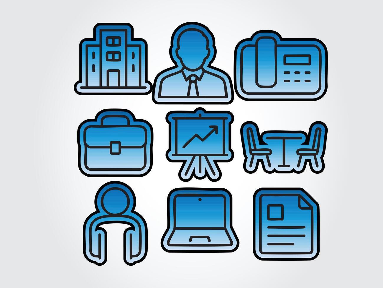 Office or Admin Icons Template vector
