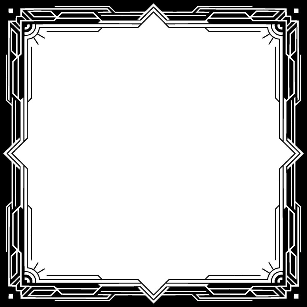 Elegant Art Deco Frame, Geometric on White Background vector